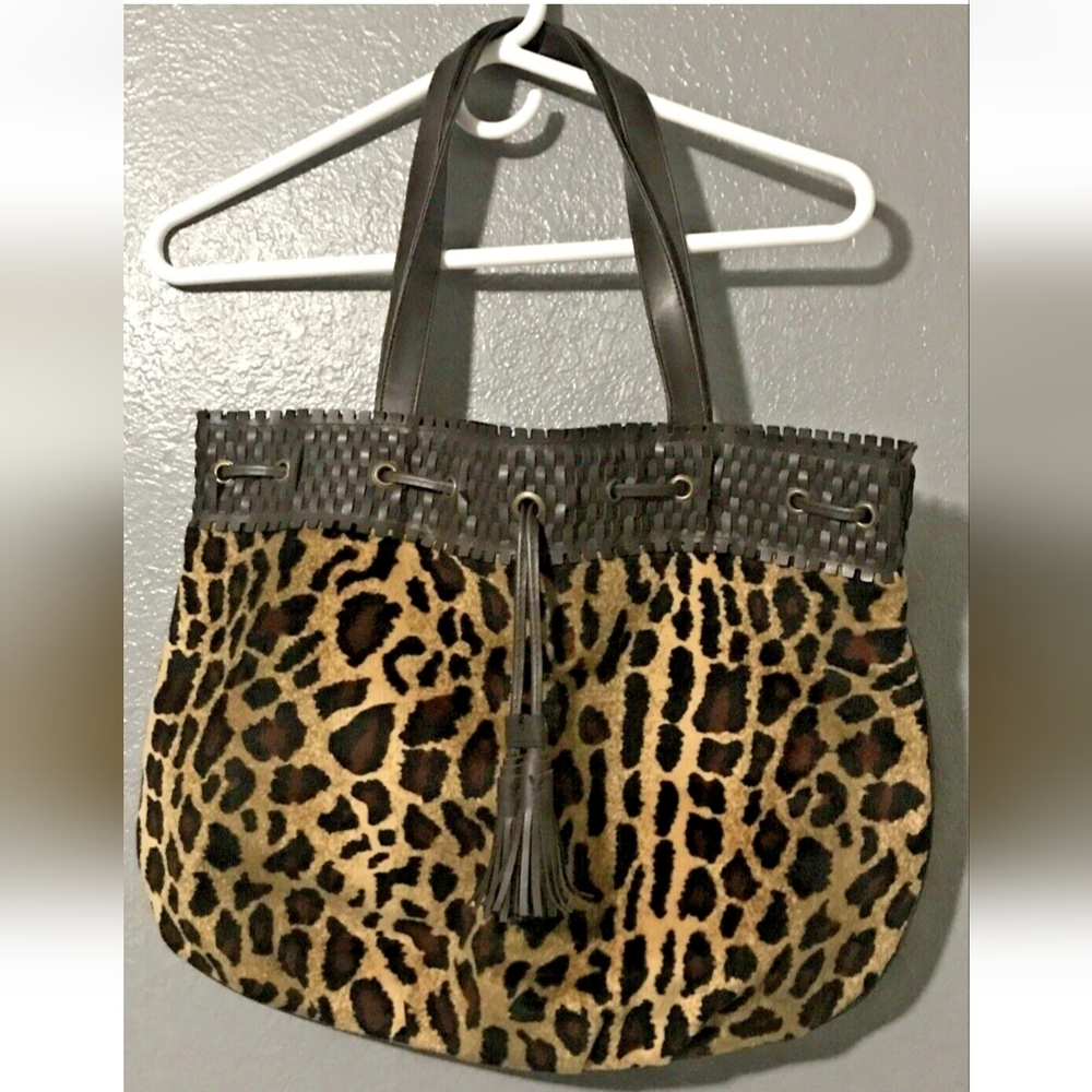 Vintage Lancôme Leopard Print Tote Bag